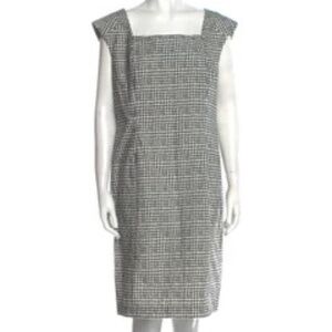 Lafayette 148 Sheath Dress, Black-White grid pattern, 14